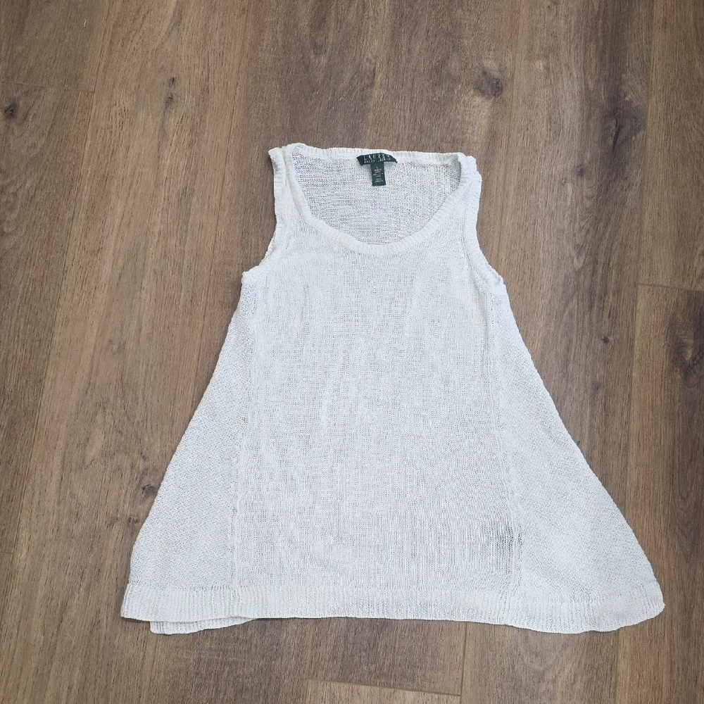 Lauren Ralph Lauren Women's Large Tank 100% Linen